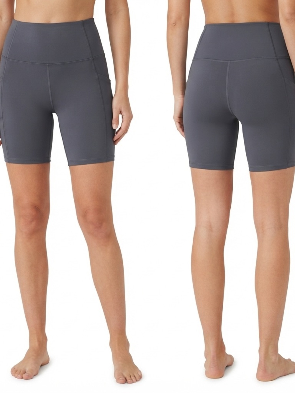 High-Waist Gray Women's Bike Shorts